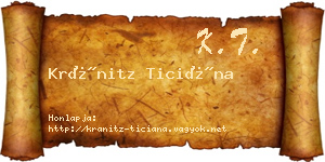 Kránitz Ticiána névjegykártya